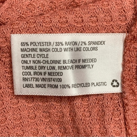 Small Mauve Pink Waffle Knit Long Sleeve Top Wild Fable V Neck Long Sleeve Top - Picture 7 of 7